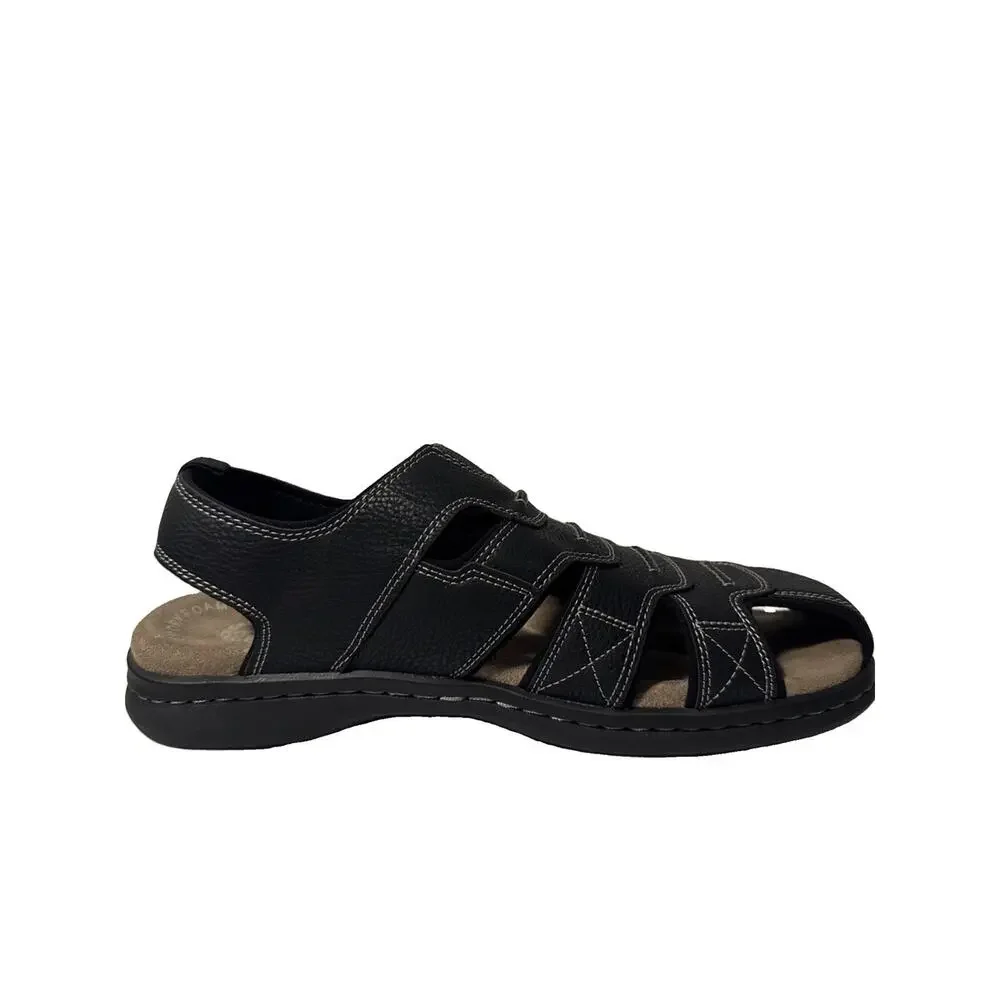 Men's Dockers SeaRose Black Memory Foam Fusion Footbed Fisherman Sandals Sz 11